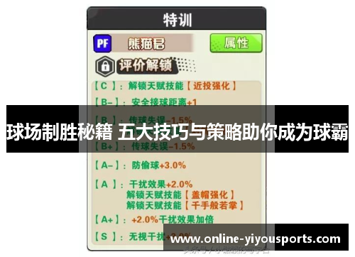 球场制胜秘籍 五大技巧与策略助你成为球霸