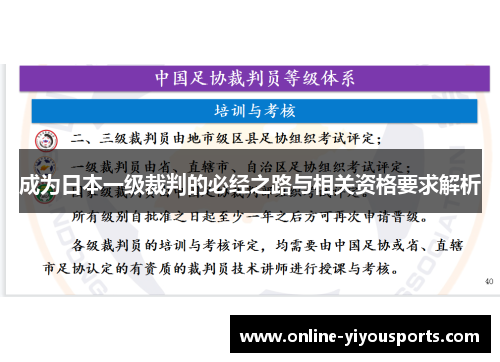 成为日本一级裁判的必经之路与相关资格要求解析