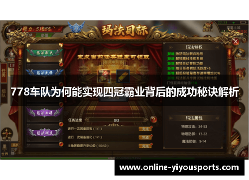 778车队为何能实现四冠霸业背后的成功秘诀解析
