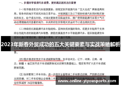 2023年新春外贸成功的五大关键要素与实战策略解析